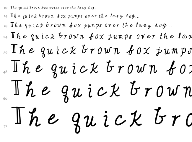 Cute Writing font waterfall