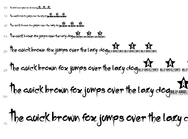 Dropping font waterfall