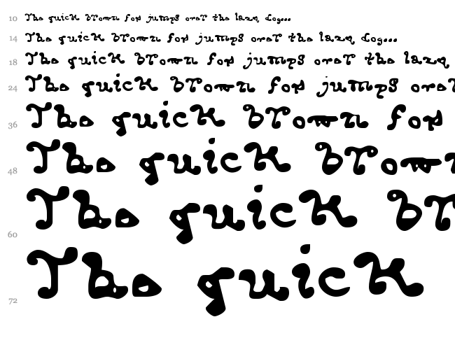 Endcurled font waterfall