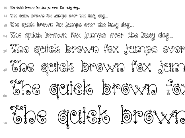 Fairytale font waterfall