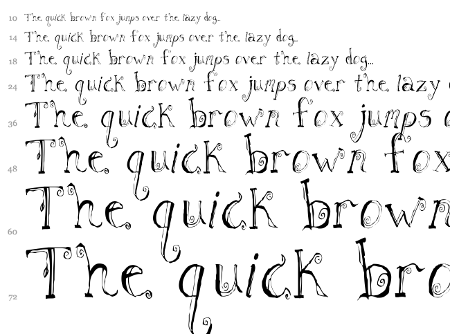 Fh Letter font waterfall