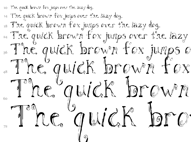 Fh Letter font waterfall