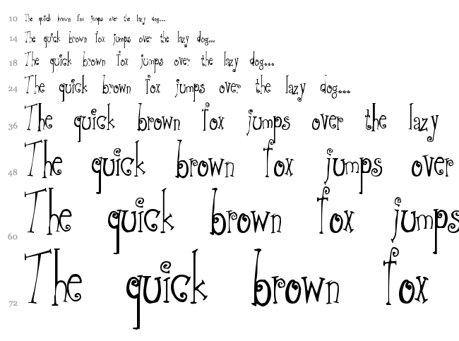 Greywolf Quirk font waterfall