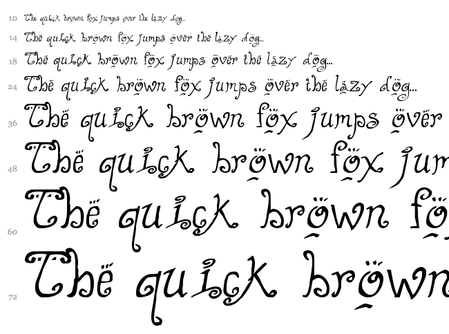 Helzapoppin font waterfall