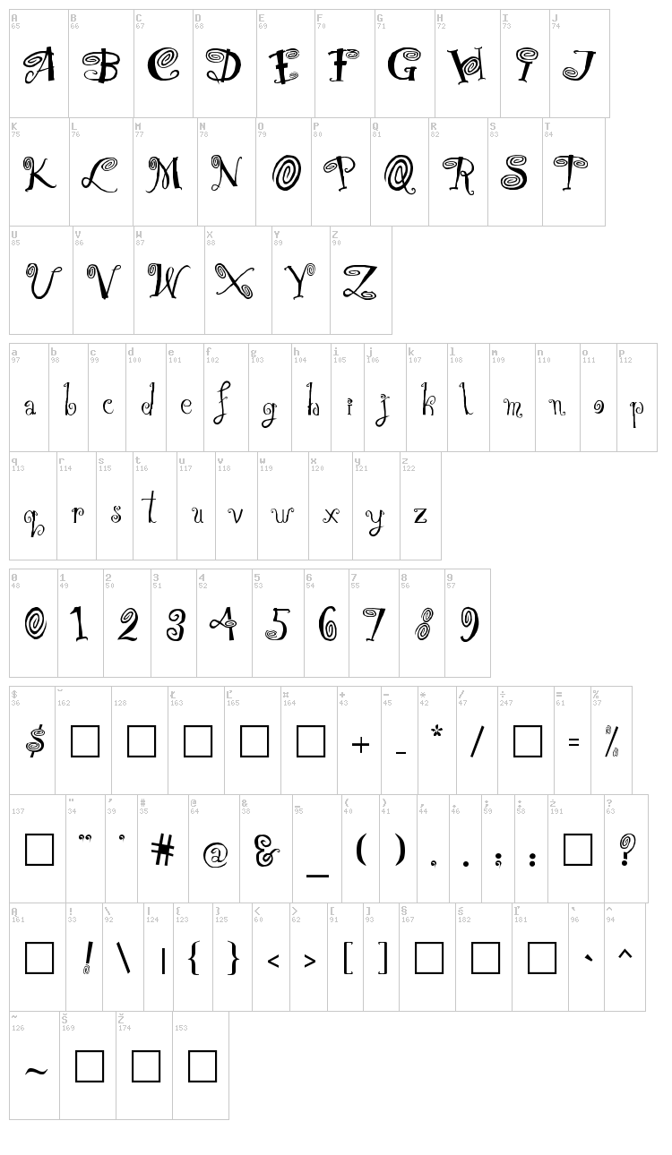 Hipnotik font map