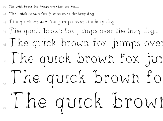 Inky font waterfall