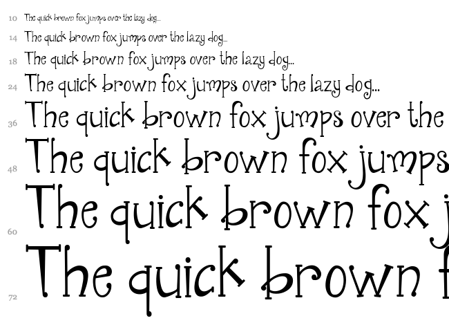 Janda Quirkygirl font waterfall