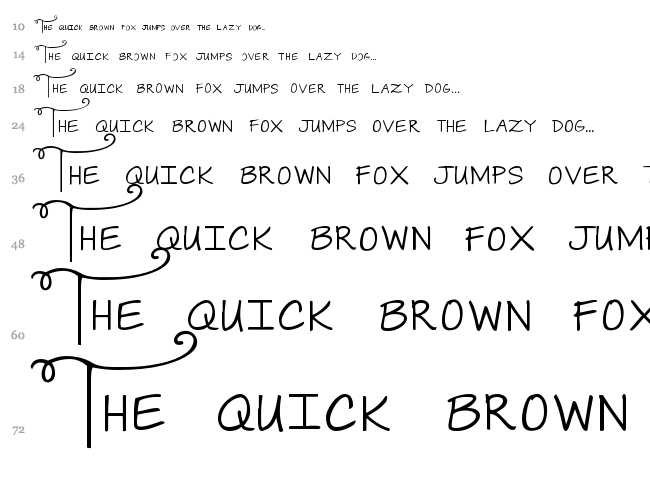Janda Swirlygirl font waterfall