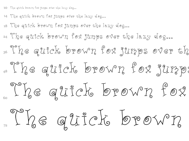 JD Ducky font waterfall