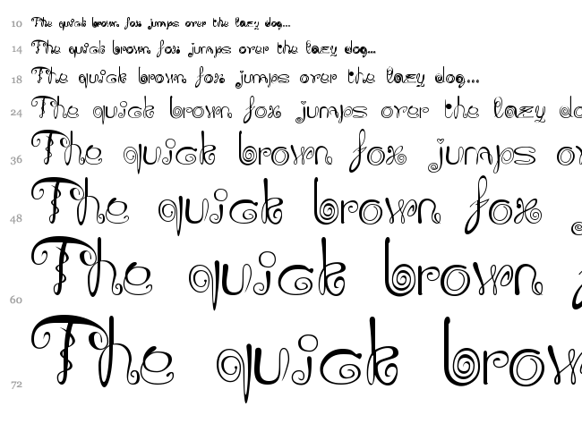 JoliScript font waterfall