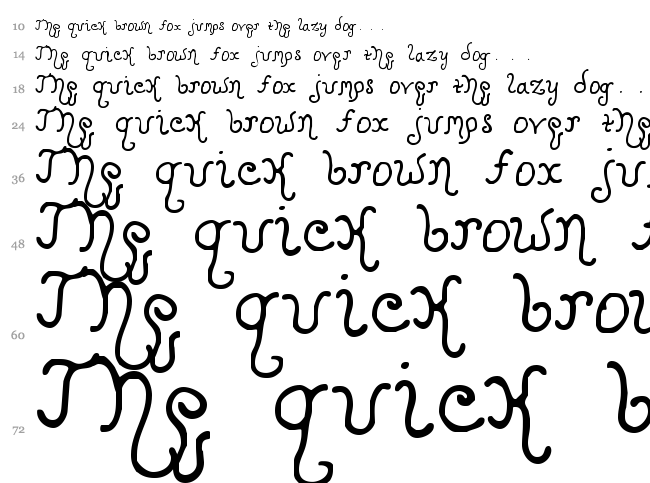 Kristen Curly YOFF font waterfall