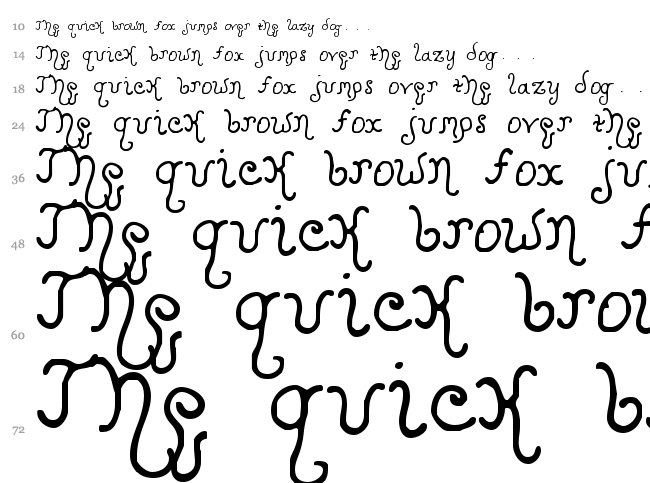 Kristen Curly YOFF font waterfall
