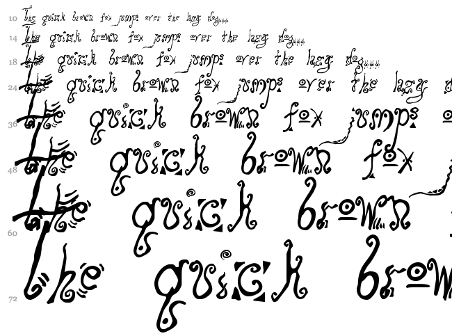 Loony font waterfall