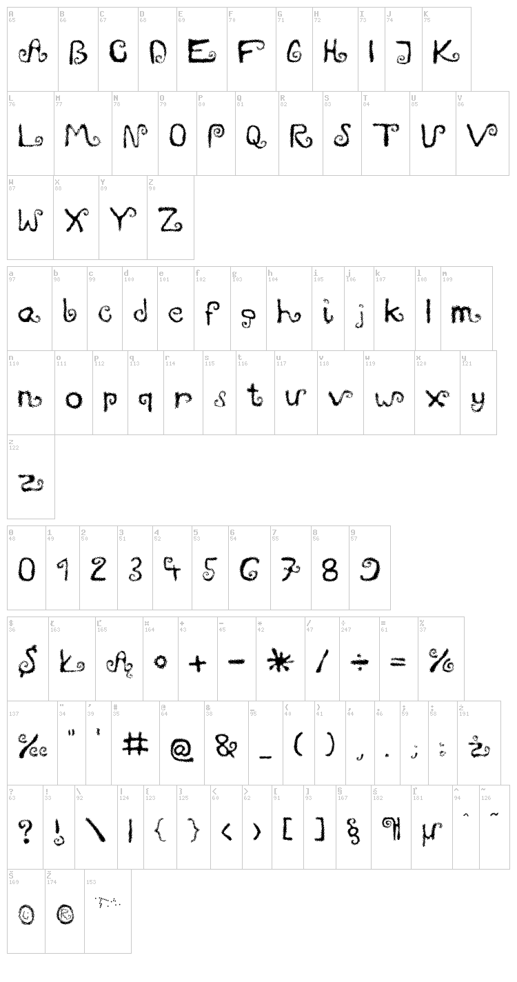 Mieszkanie9 font map