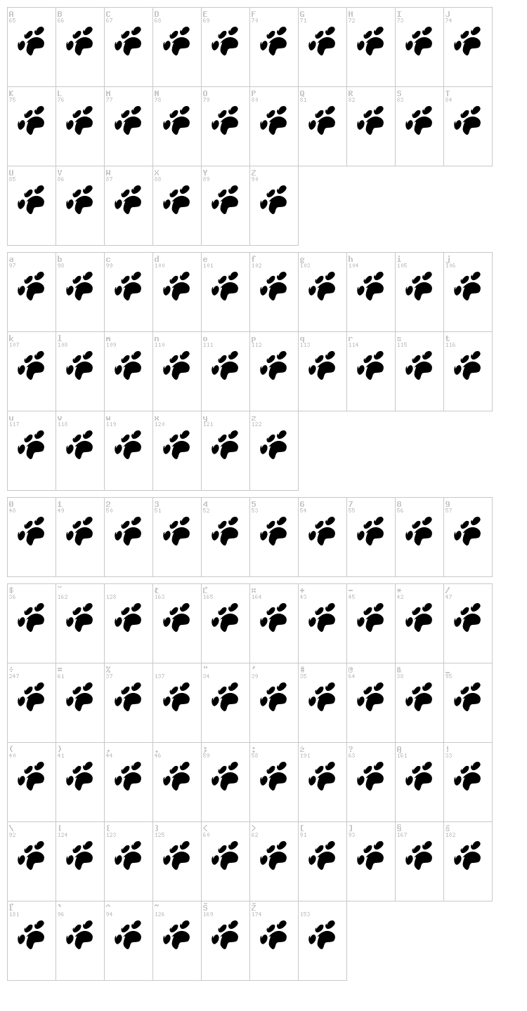 Miroh font map