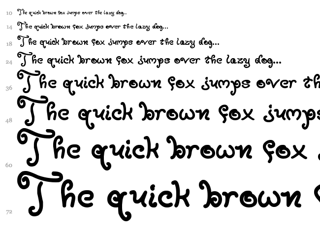 Moxy Roxie font waterfall