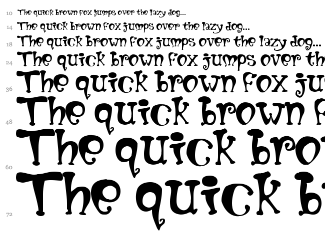 Mumblypegs font waterfall