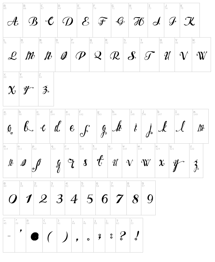 OZH font map