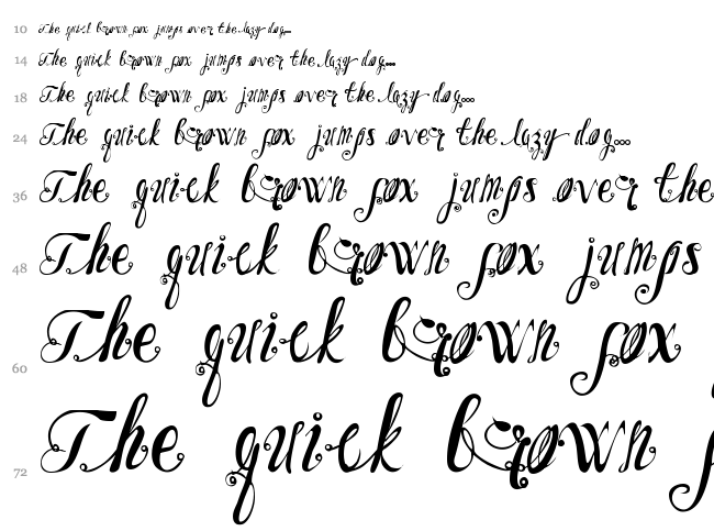 OZH font waterfall