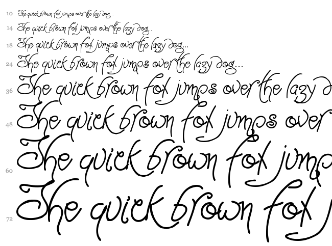 Point-Dexter font waterfall