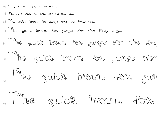 Skirt Girl font waterfall