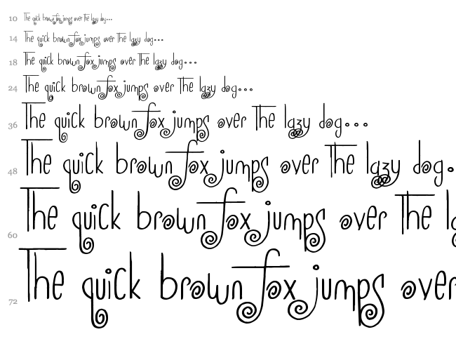 Squicky font waterfall