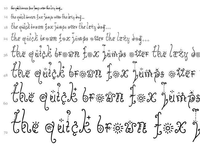 Sunflower font waterfall