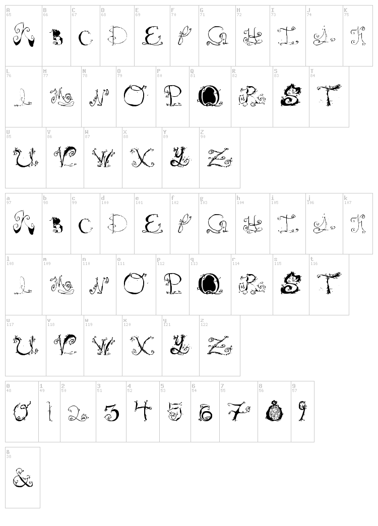 Teenage Fantasy Romance Novel font map