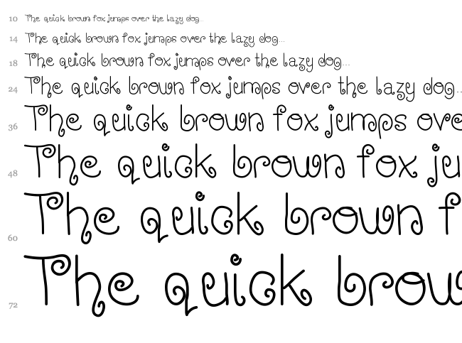 Wischy Stylus font waterfall