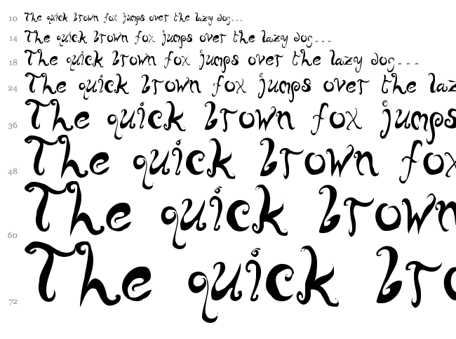Wurly Fool font waterfall
