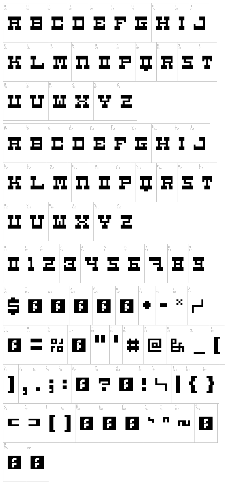 5Carnival font map