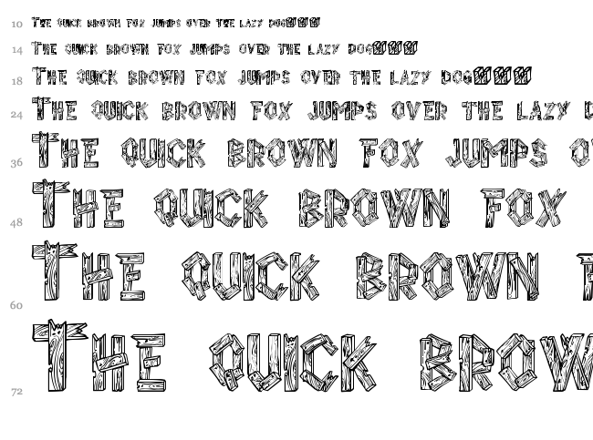 Alpha Wood font waterfall