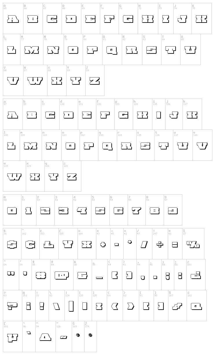 Chicago Express font map