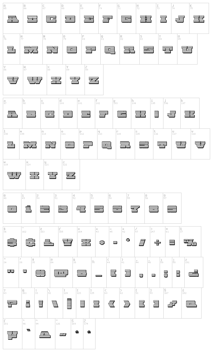 Chicago Express font map