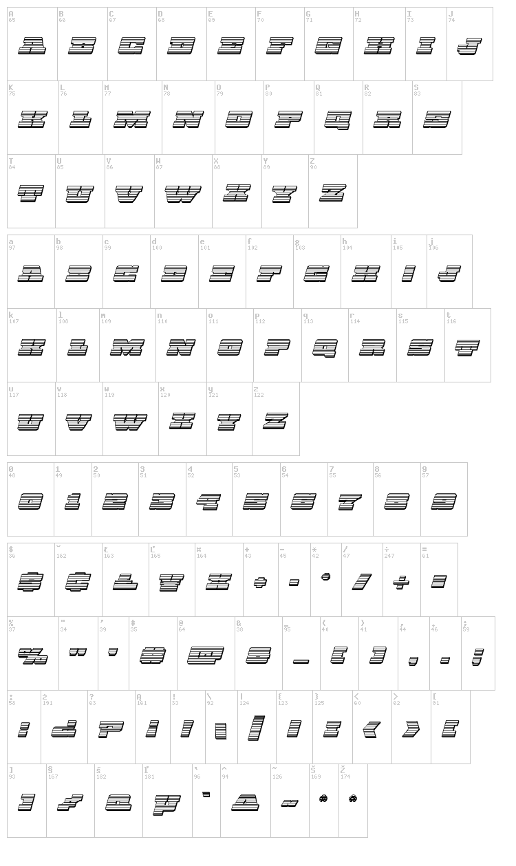 Chicago Express font map