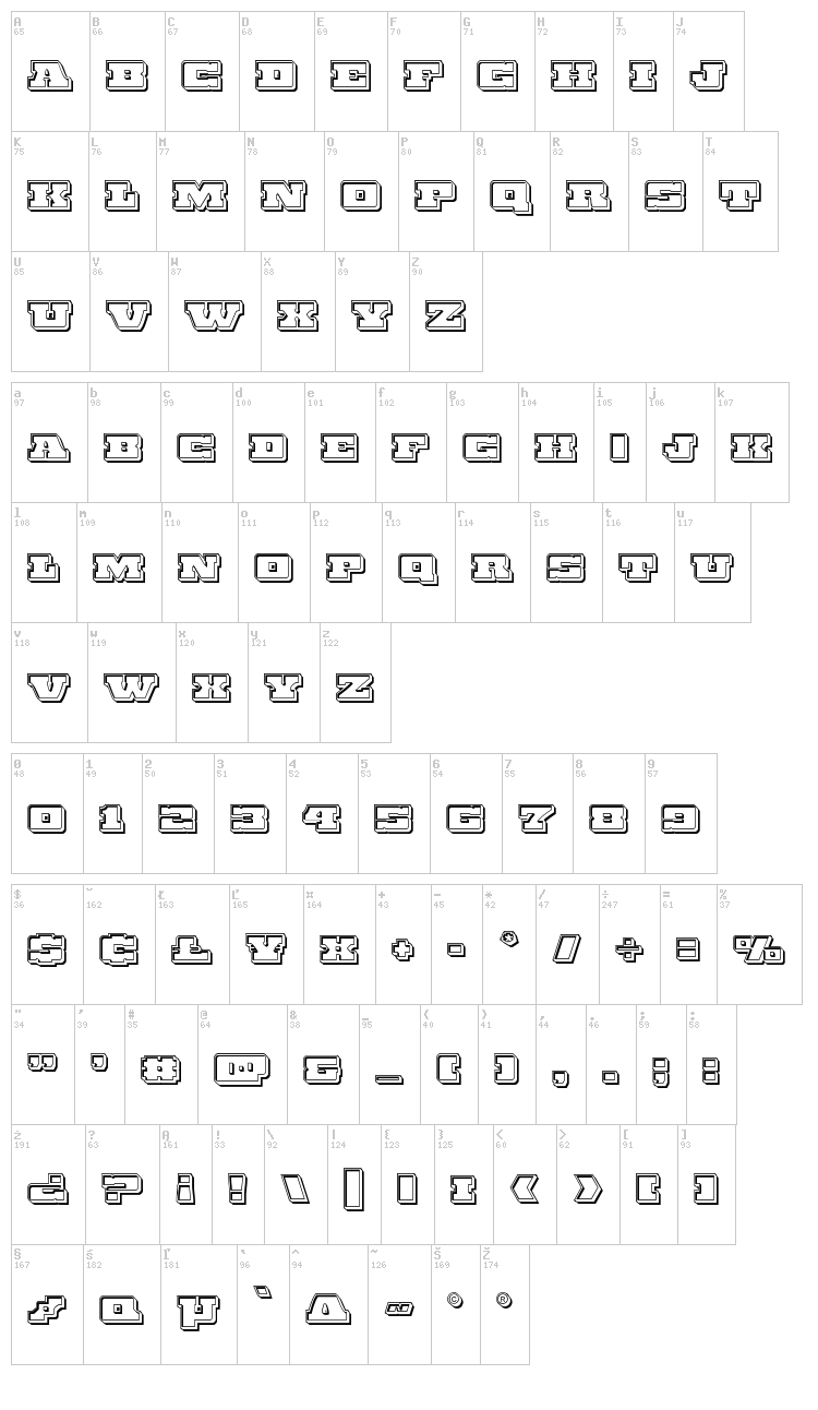 Chicago Express font map