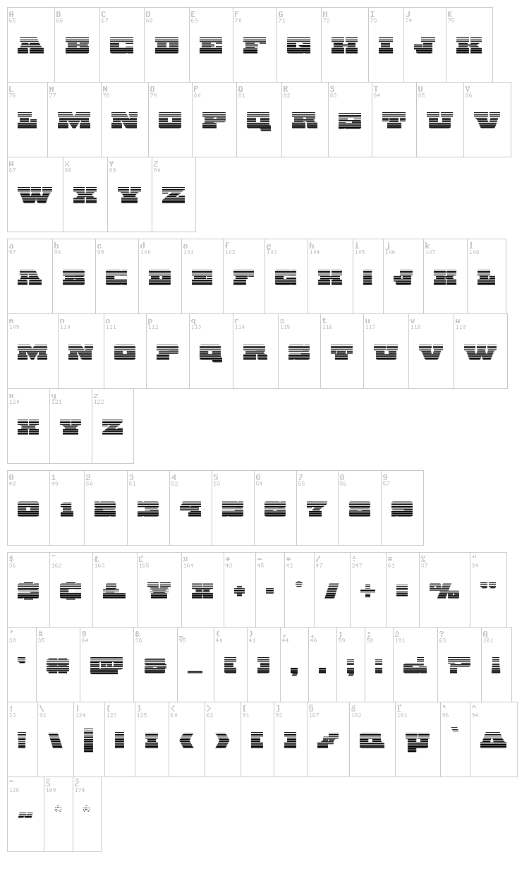 Chicago Express font map