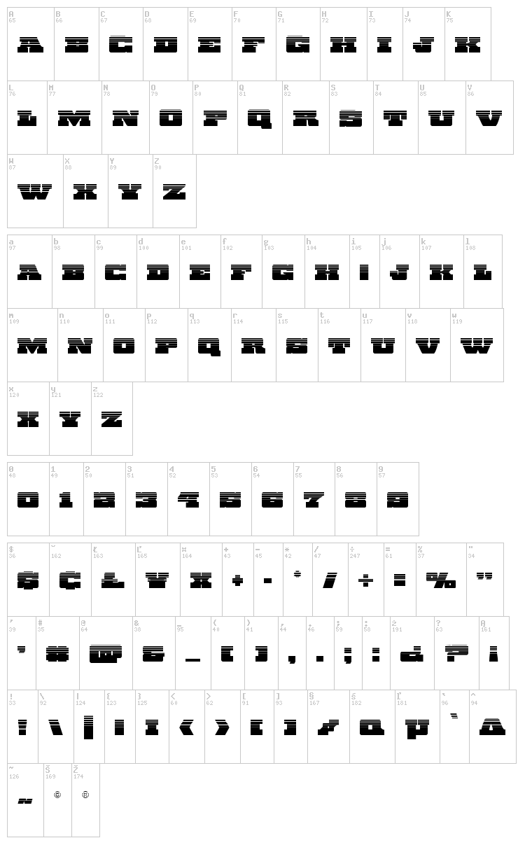 Chicago Express font map