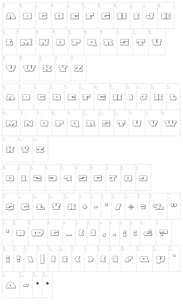 Chicago Express font map