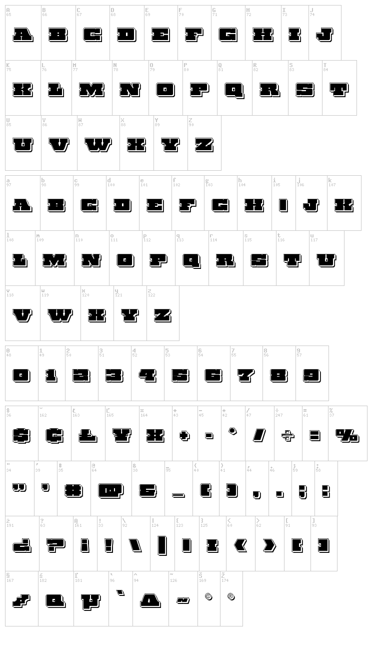 Chicago Express font map