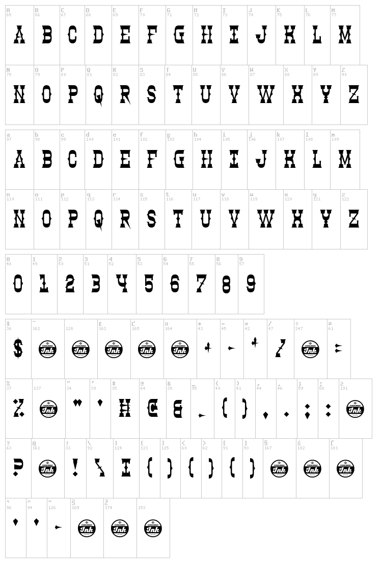 Clintwood font map