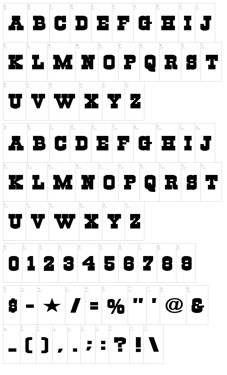 Cowboys font map