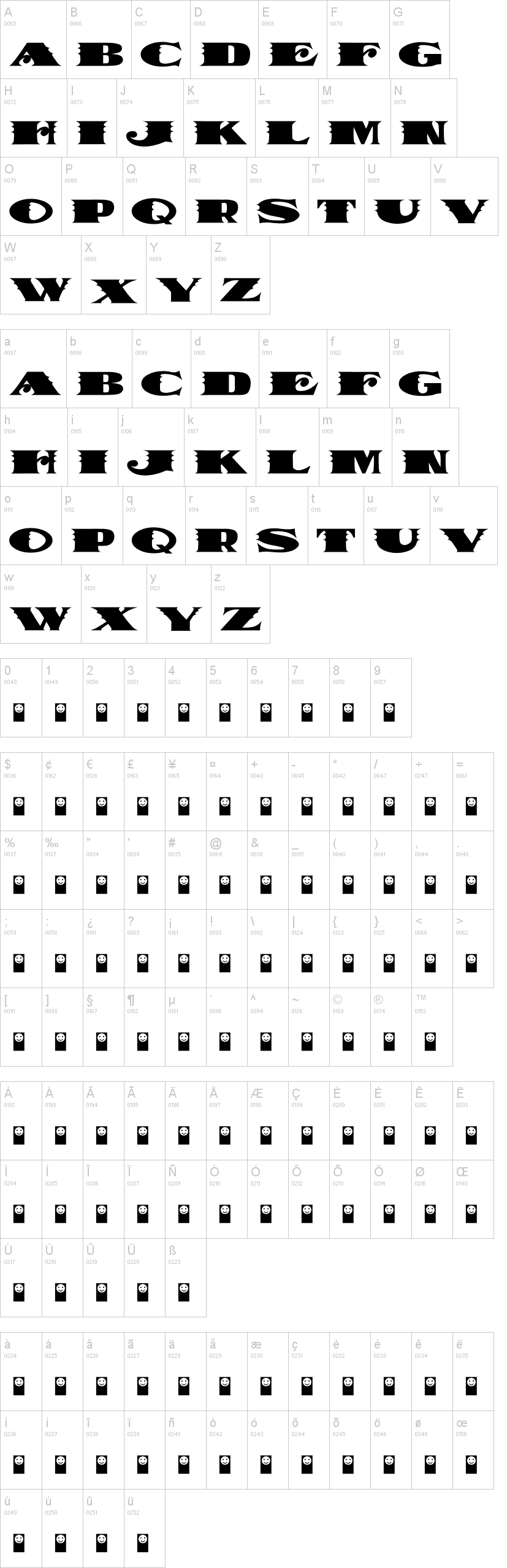 Dispatch Black font map