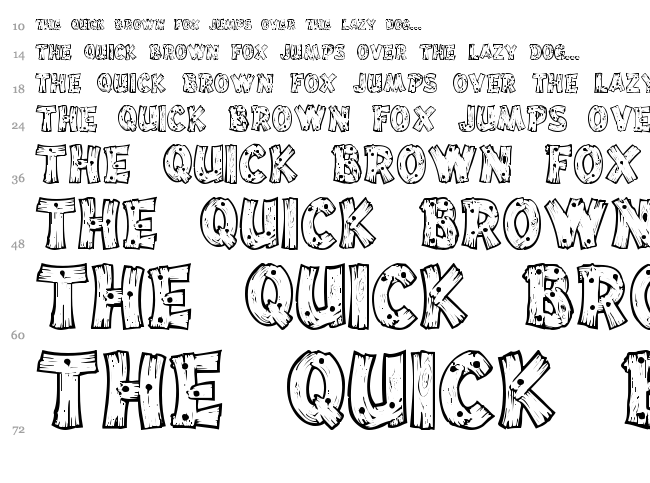 Drift Type font waterfall