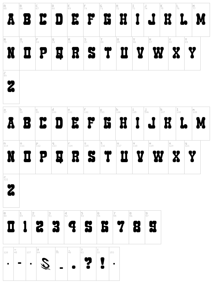 Edamame Western font map