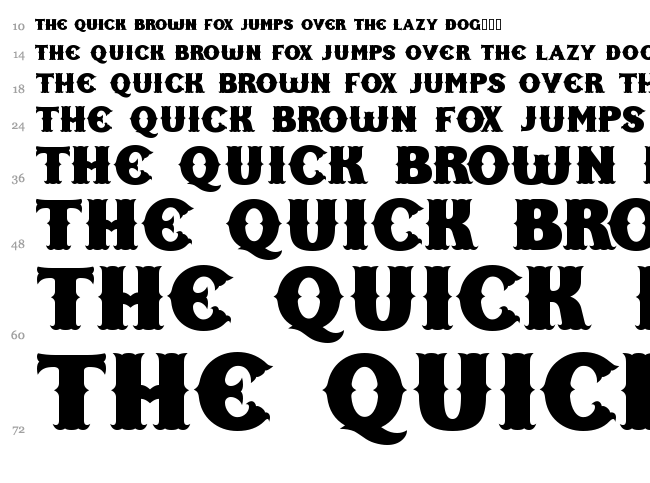 Freak Show font waterfall