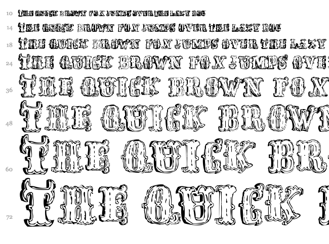 Fred Wild West font waterfall