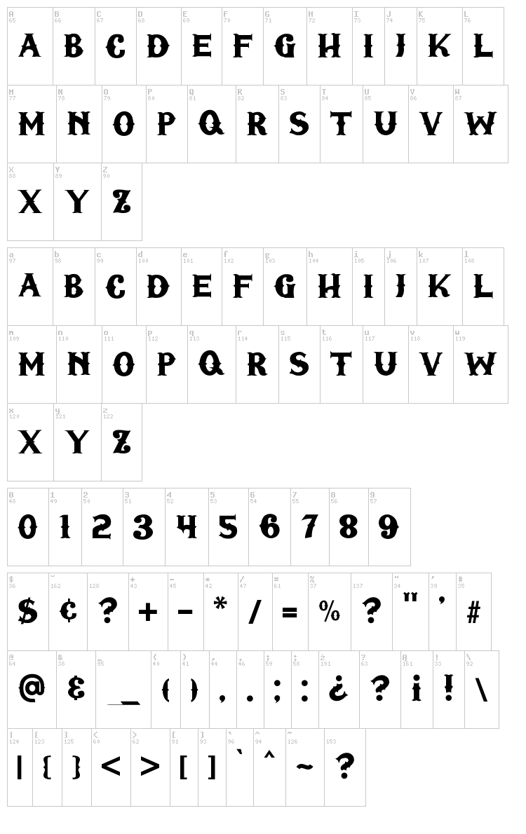 Fridays font map