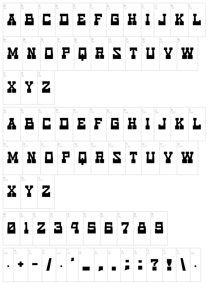 Game Music Love font map