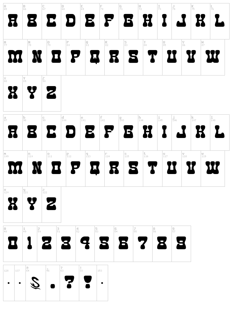 Goma Western 2 font map